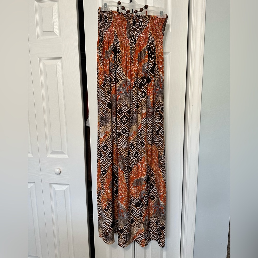 Hot Beach maxi sundress with beaded necklace straps!